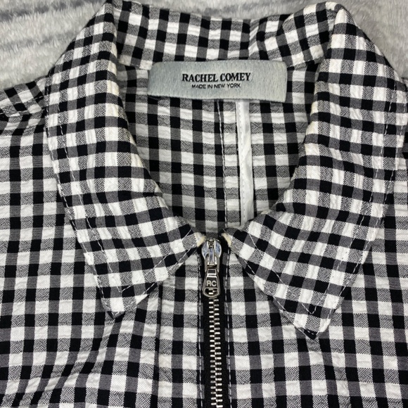 Rachel Comey Barrie Jumpsuit Gingham Black White Cotton Made in USA Size 0 - Picture 11 of 16